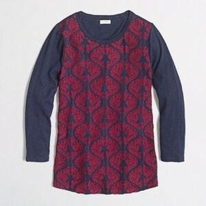 Relisted - J. Crew 3/4 Sleeve Tee w/ Embroidery Detail